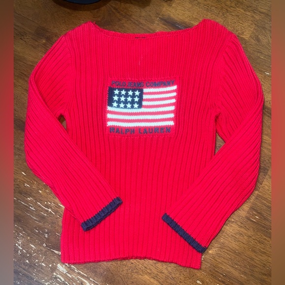 90’s Vintage Polo Jeans Co. RALPH LAUREN 100% Cotton knit Pullover